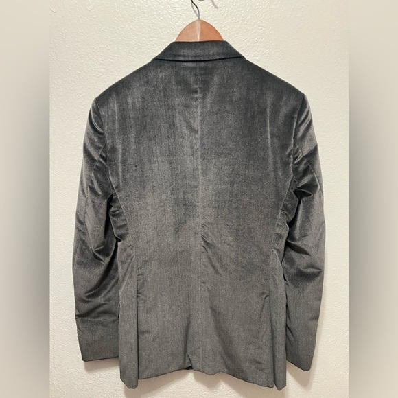 Z Zegna Slim Fit Gray Suede Dinner Jacket I Tuxedo - Picture 5 of 6